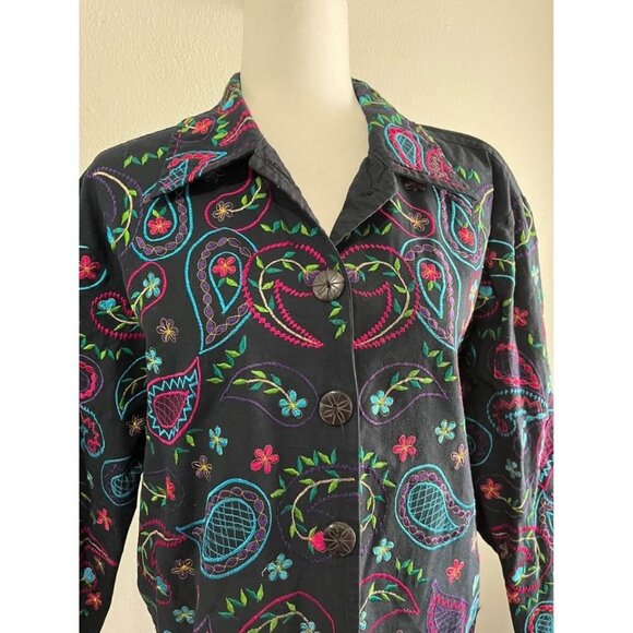 Units Embroidered All Over Black Jacket Size Medium - Picture 3 of 8